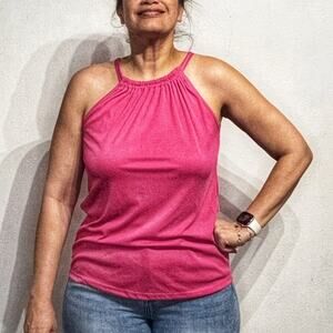 Green Envelope Pink Cami Sz M